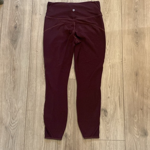 Athleta | Cropped Maroon Leggings with Side Detailing | Size Medium - Picture 4 of 7